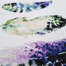 Close up of Boho Feather Cross Stitch Pattern