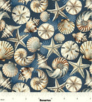 Coastal Escape 15020-57 Coastal Shells Dark Blue by Nicole DeCamp for Benartex/Kanvas