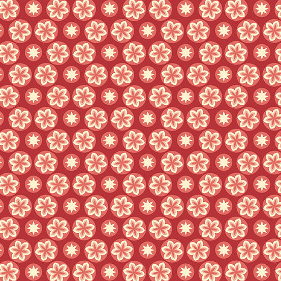 Cocoa Pink A-597-R Cherry Starfruit by Edyta Sitar for Andover Fabrics