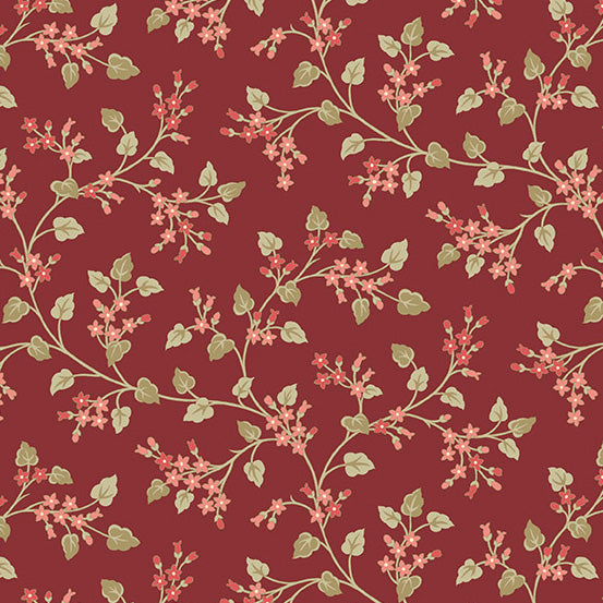 Cocoa Pink A-598-R Oxide Flower Vine by Edyta Sitar for Andover Fabrics
