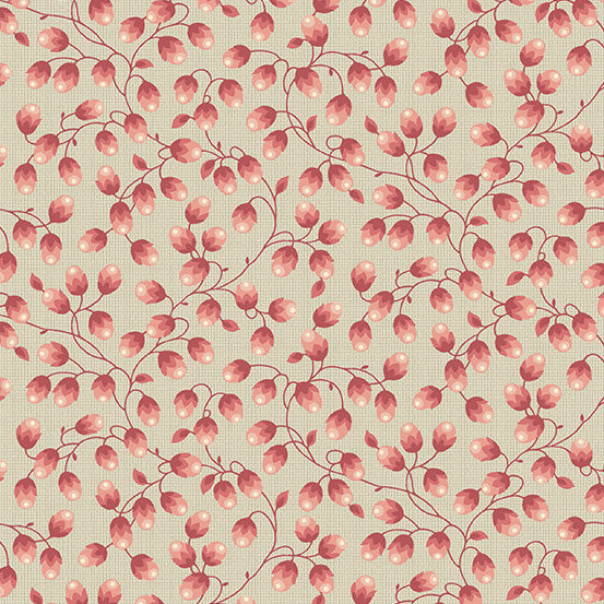 Cocoa Pink A-599-E Blossom Zig Zag Buds by Edyta Sitar for Andover Fabrics