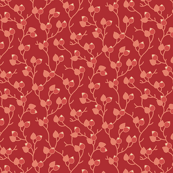 Cocoa Pink A-600-R Sweet Pea Climbing Buds by Edyta Sitar for Andover Fabrics