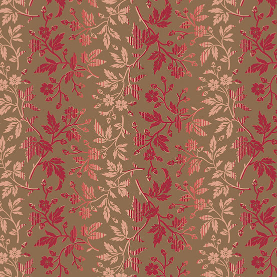 Cocoa Pink A-601-NE Variegated Herb by Edyta Sitar for Andover Fabrics