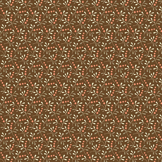 Cocoa Pink A-607-NE Chocolate Greenberries by Edyta Sitar for Andover Fabrics