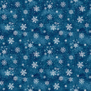 Cold Winter Morning 7302-77 Dk. Blue Snowflakes Toss by Kathleen Francour for Studio e Fabrics