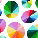 Color Wheels 108" 53583DW-1DES White by Annabel Wrigley for Windham Fabrics