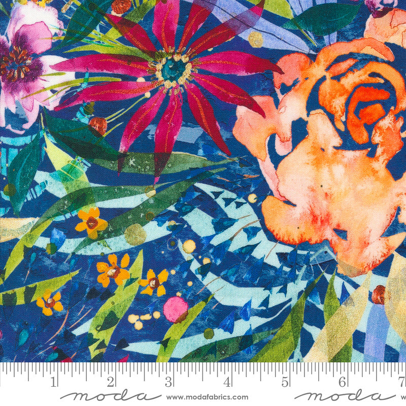 Coming Up Roses 39780-12 Sapphire by Create Joy Project for Moda