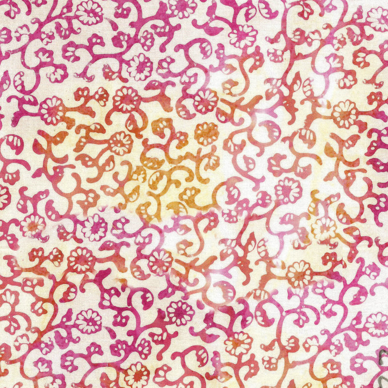 Copper Patina Batik 112338801 Mini Floral Multi Pink Yellow by Island Batik