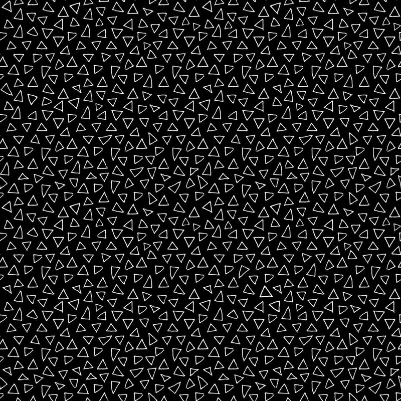 Cosmo Cats 10338-12 Floating Triangles Black by Terry Runyan for Benartex