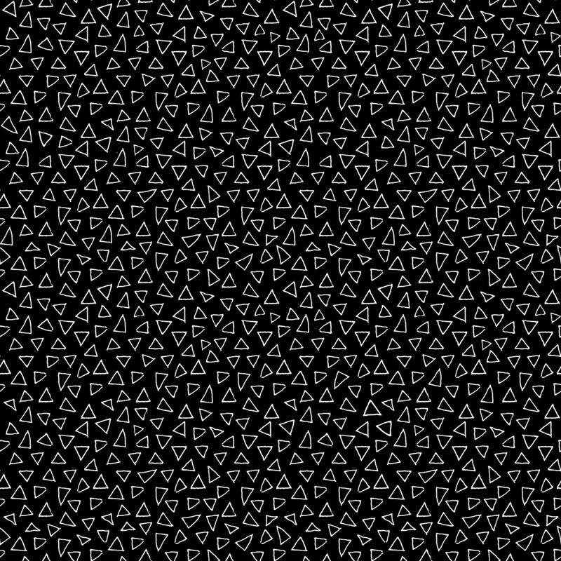 Cosmo Cats 10338-12 Floating Triangles Black by Terry Runyan for Benartex