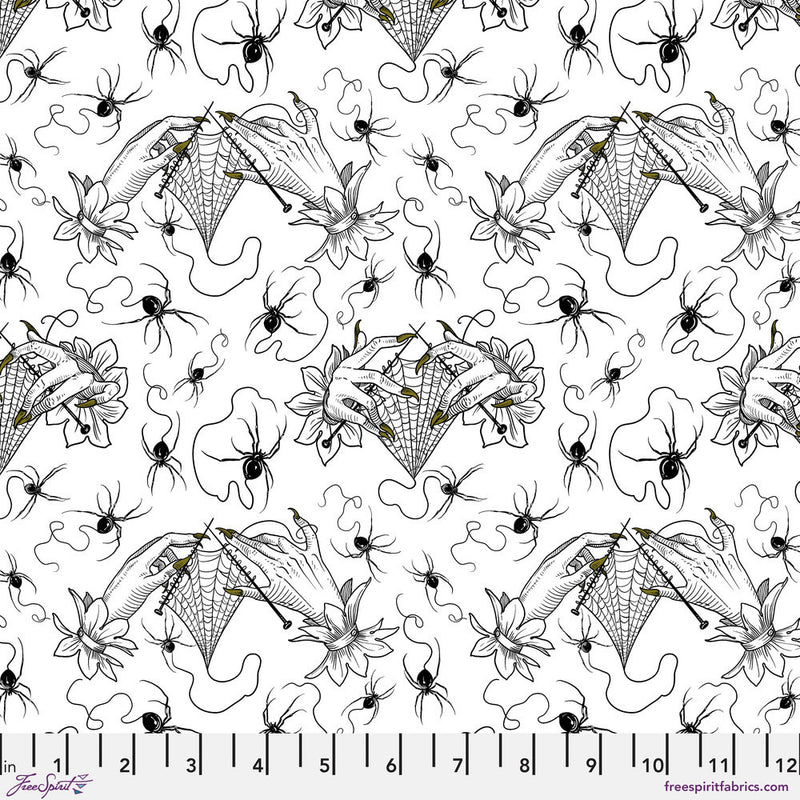 Costumes & Cobwebs PWRH119.WHITE Cobweb Lace by Club Hauer for FreeSpirit