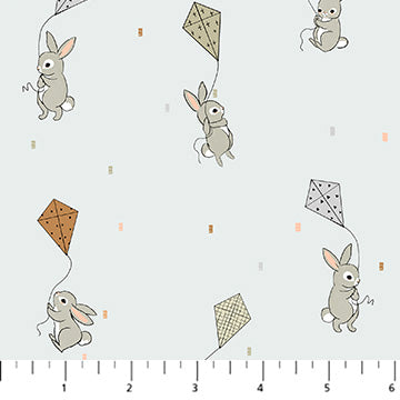 Cotton-Tale 90954-90 Kites Gray by Bernadett Urbanovics for FIGO Fabrics