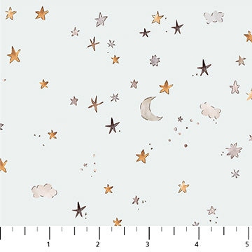 Cotton-Tale 90955-90 Stars Gray by Bernadett Urbanovics for FIGO Fabrics