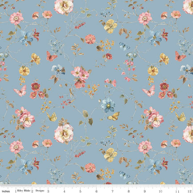 Countryside C14533-BLUE Floral by Lisa Audit for Riley Blake Designs