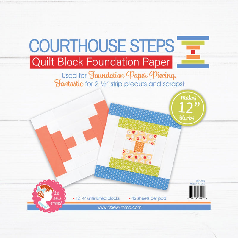 Courthouse Steps 12in Quilt Block Foundation Paper It's Sew Emma  ISE-765