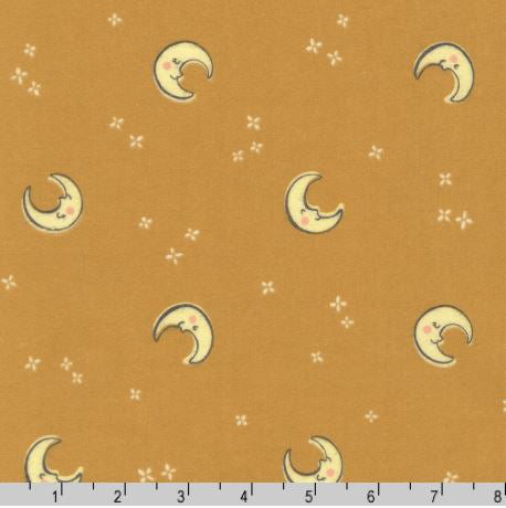 Cozy Cotton Flannel - Over the Moon SRKF-21892-479 Acorn by Studio RK for Robert Kaufman Fabrics