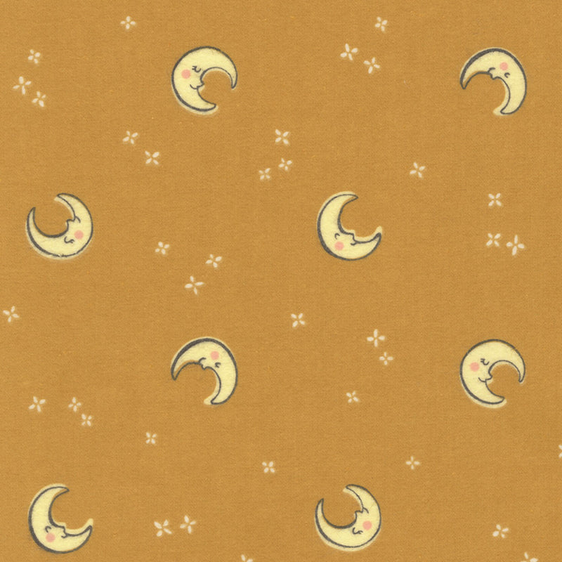 Cozy Cotton Flannel - Over the Moon SRKF-21892-479 Acorn by Studio RK for Robert Kaufman Fabrics