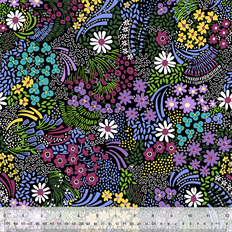 Cozy Flannel 53425F-2 Blackboard Flowerbed by Windham Fabrics