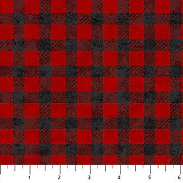 Cozy Up Flannel F25279-24 Red Black Buffalo Check Large by Deborah Edwards for Northcott