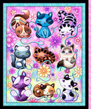 Crazy Kitties Panel CKIT 5606 PA Crazy Kitties Panel by Jeremiah Ketner for P&B Textiles