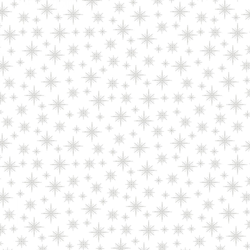 Cream & Sugar XI 7088-01W Wht/Wht Snowflakes by Studio e Fabrics