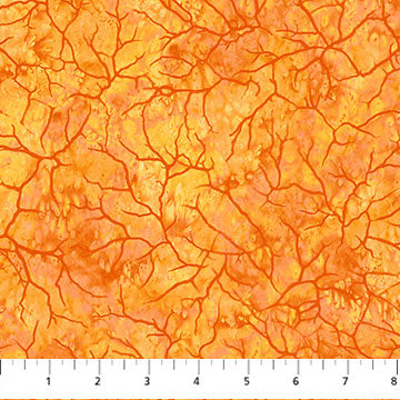 Creation 25024-54 Orange Twig Texture by Tara Turner for Northcott