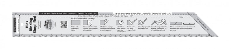 Creative Grids Bias Binding Simplified Ruler CGRABB1