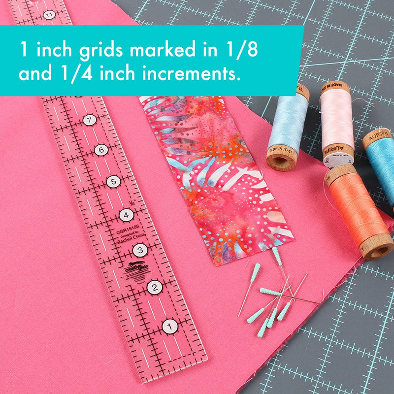 Creative Grids 1 1/2 Inch X 12 1/2 Inch Ruler Close Up Picture CGR15125