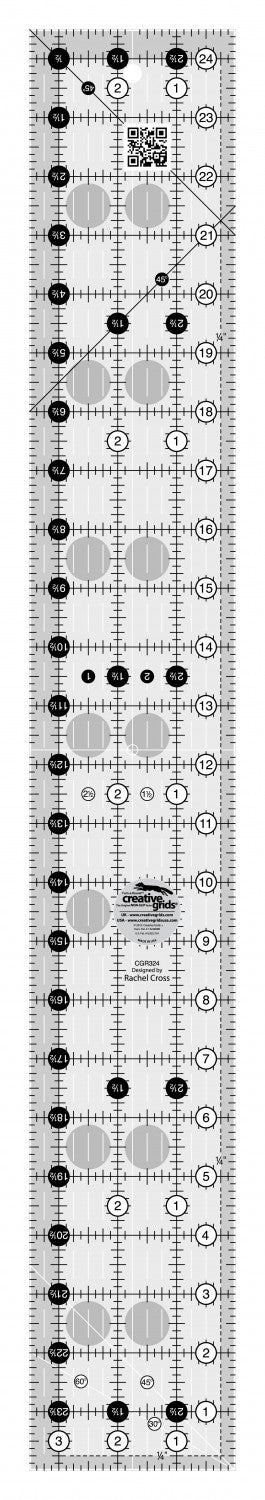 Creative Grids 3 1/2 inch X 24 1/2 inch Ruler CGR324