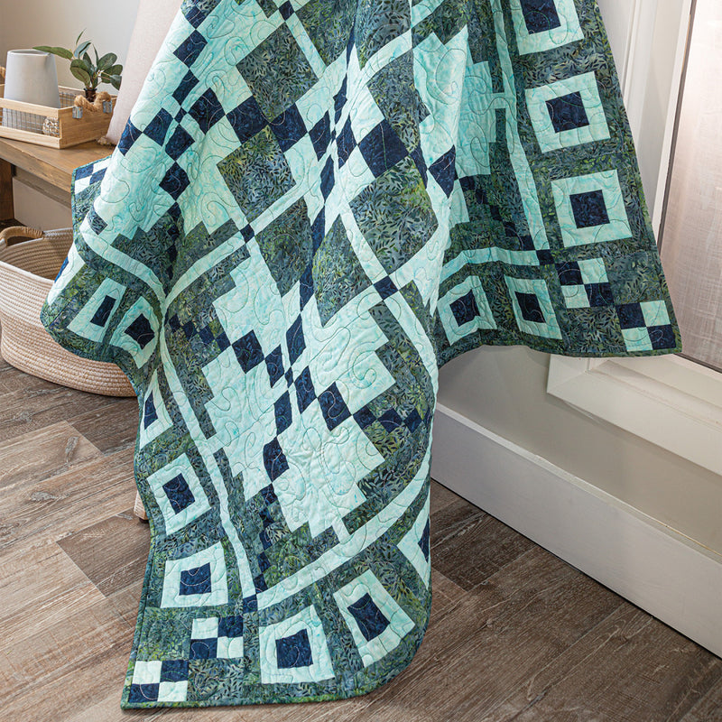 creative log cabin quilts showing green quilt 1414971