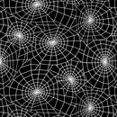 Creepy & Kooky - Glow 3431G-99 Spider Webs Black by Mark Hordysynski for Blank Quilting Corp.