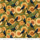 Crow-mazing 3439-38 Ochre Sunflowers & Crows by Jan Mott for Henry Glass.