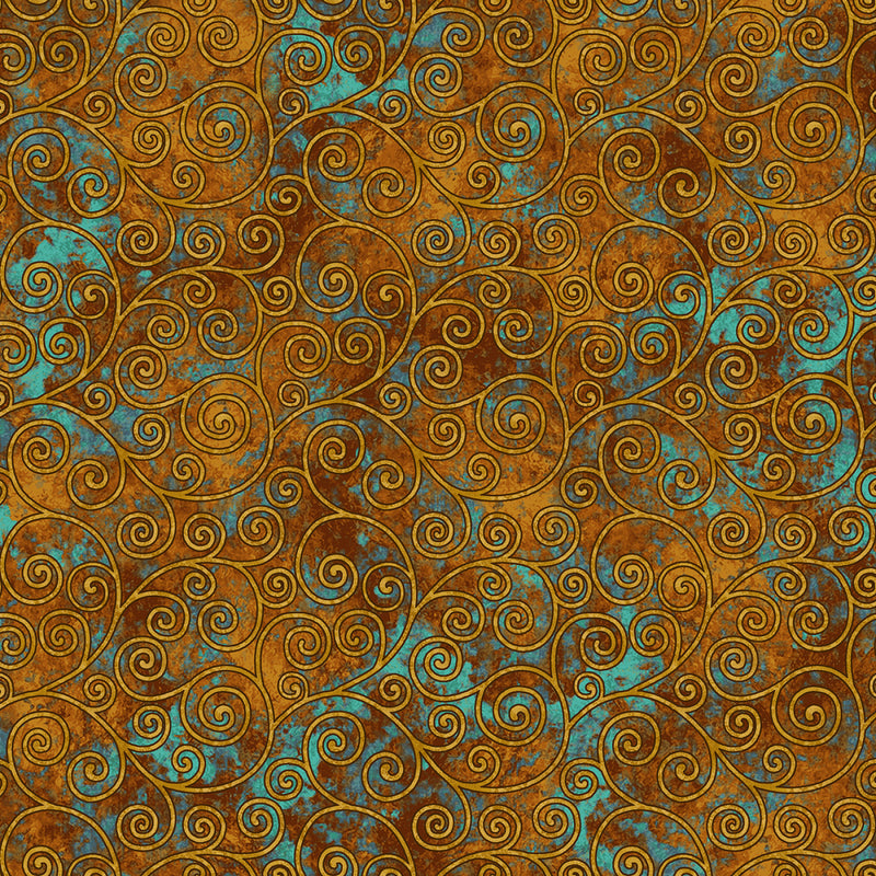 Crow-mazing 3442-35 Rust Scrolls by Jan Mott for Henry Glass.