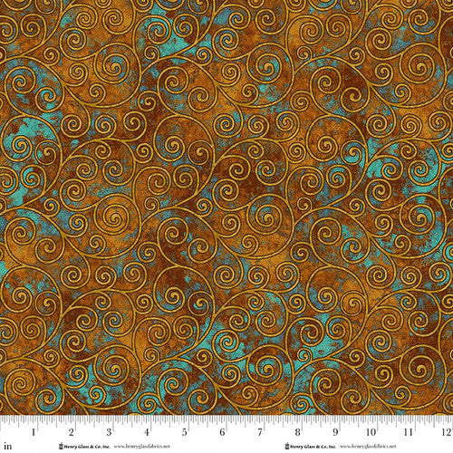 Crow-mazing 3442-35 Rust Scrolls by Jan Mott for Henry Glass.