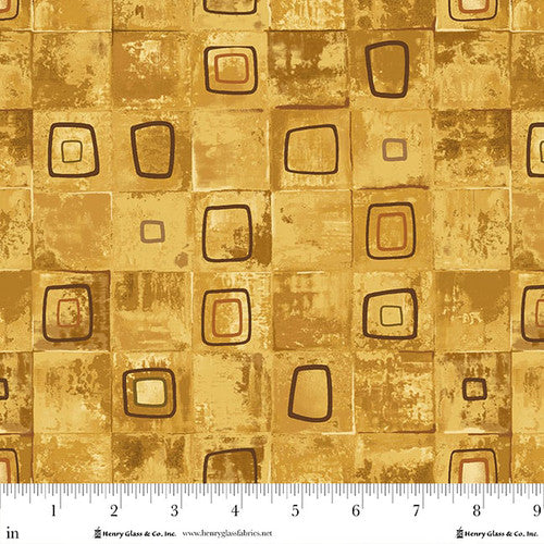Crow-mazing 3444-33 Gold Squares Patch by Jan Mott for Henry Glass.