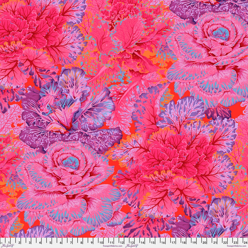 Curly Kale PWPJ120.RED by Philip Jacobs for the Kaffe Fassett Collective for Free Spirit