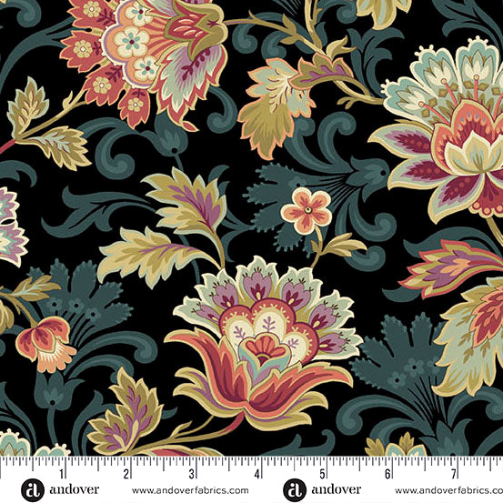 Dahlia A-1372-K Dusk Canterbury by Edyta Sitar for Andover Fabrics