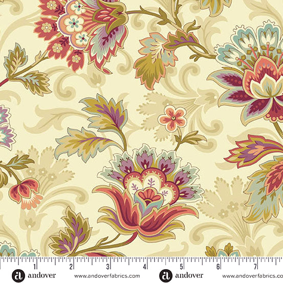 Dahlia A-1372-L Dawn Canterbury by Edyta Sitar for Andover Fabrics