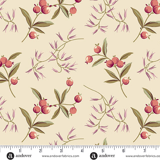 Dahlia A-1375-L Dawn Coralberry by Edyta Sitar for Andover