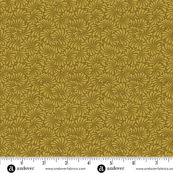 Dahlia A-1378-V Avocado Sagebrush by Edyta Sitar for Andover Fabrics