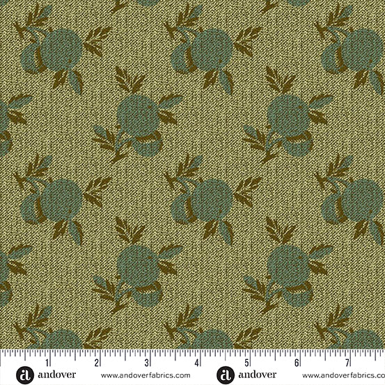 Dahlia A-1379-V Thicket Crab Apple by Edyta Sitar for Andover Fabrics