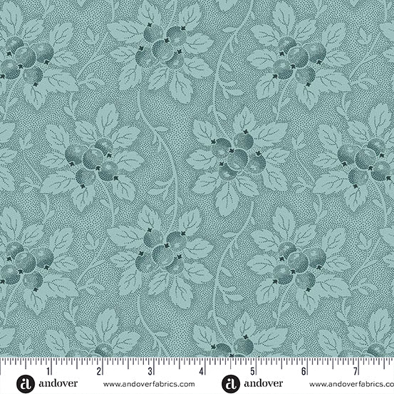 Dahlia A-1381-T Sky Tree Berry by Edyta Sitar for Andover Fabrics