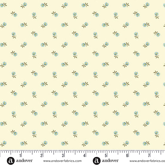 Dahlia A-1383-L Linen Pincushion Flower by Edyta Sitar for Andover Fabrics