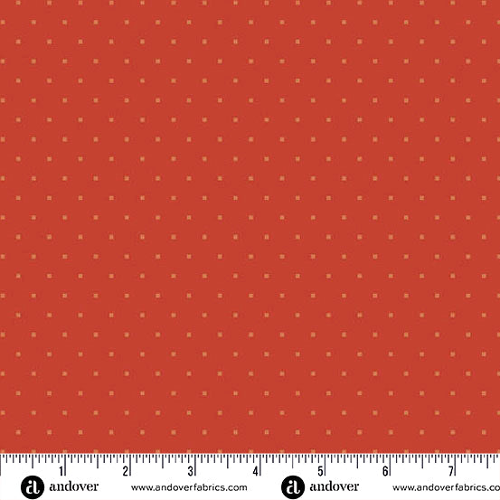 Dahlia A-1385-O Blood Orange Manzanita by Edyta Sitar for Andover Fabrics