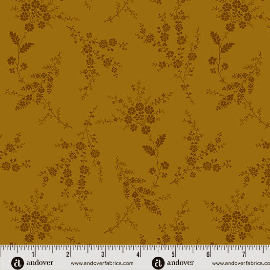 Dahlia A-1386-V Smoky Quartz Spruce by Edyta Sitar for Andover Fabrics