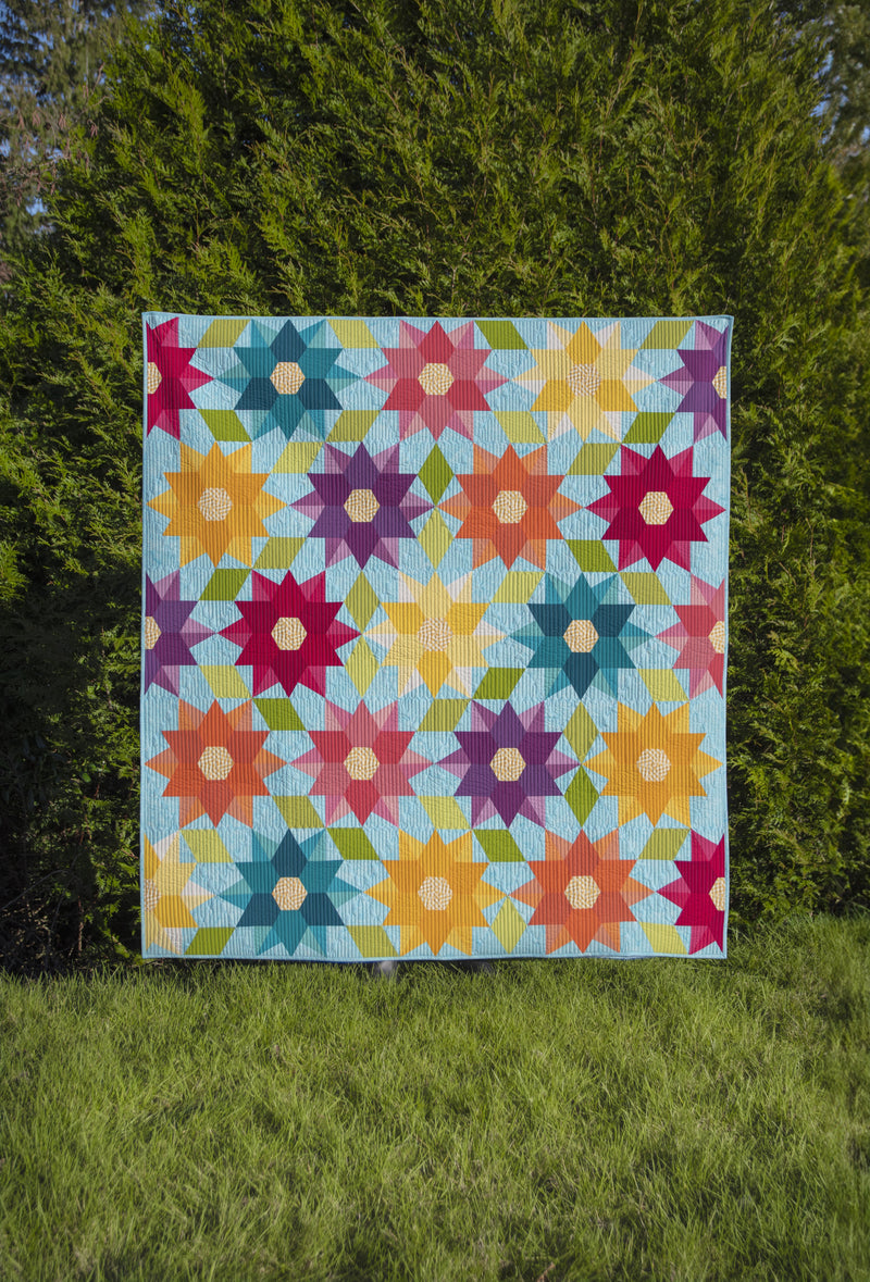 Dancing Dahlias Quilt Pattern Krista Moser The Quilted Life Close Up Picture TQL10034
