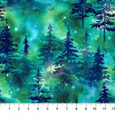 Dancing Lights DP29395-66 Trees Teal Multi by Northcott Studio for Northcott
