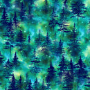Dancing Lights DP29395-66 Trees Teal Multi by Northcott Studio for Northcott