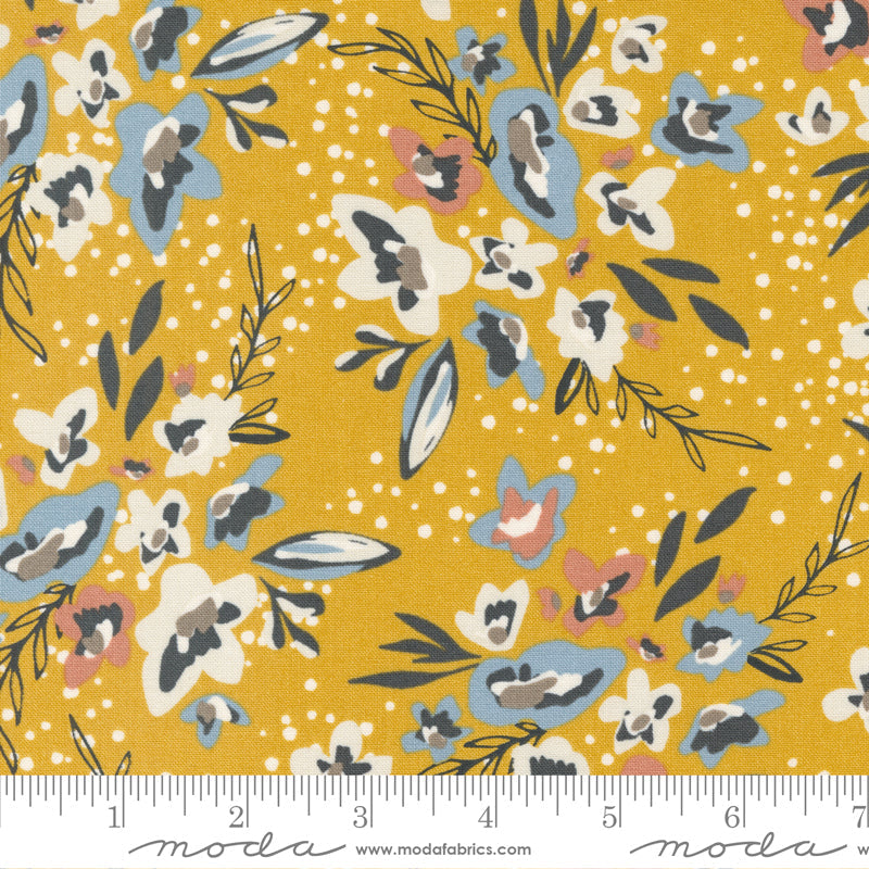 Dawn on the Prairie 45570-20 Golden Mustard by Fancy That Design House for Moda