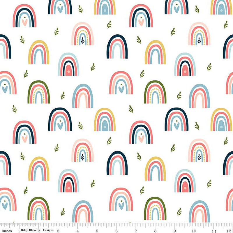 Day in the Life C13661-WHITE Rainbows by Echo Park Paper Co. for Riley Blake Designs